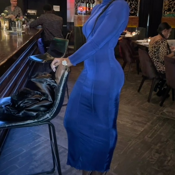Fashion Nova Dresses & Skirts - Tight blue maxi dress Sz:S